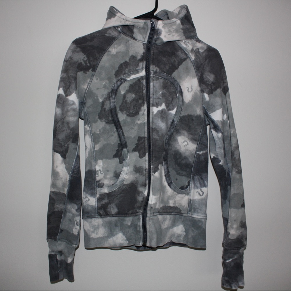 Lululemon Grey Tie Dye Scuba Hoodie